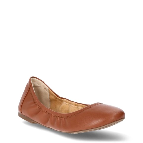 NWT Time and Tru Women's Scrunch Ballet Flats - Various Sizes Cognac - Picture 2 of 4